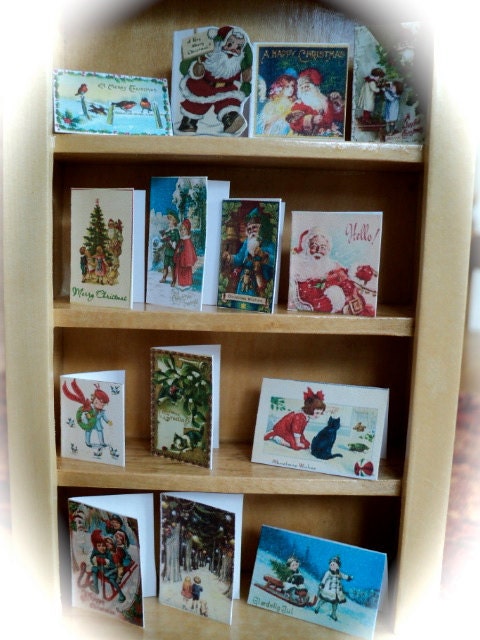 DOLLS HOUSE - 1/12th Chistmas cards (set - C)