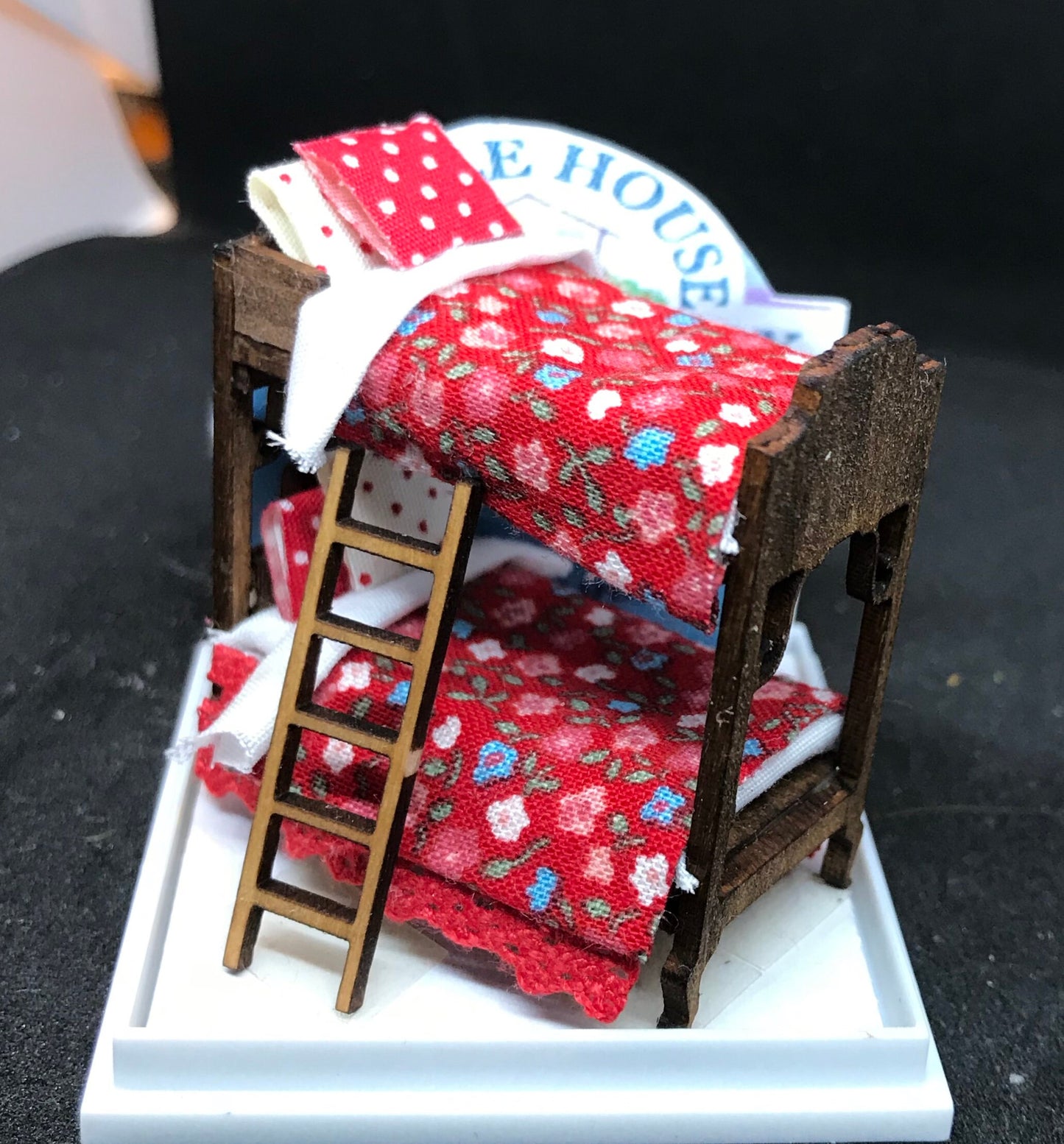 Dolls House Miniatures ( 1/48th - 1:48 - 1/4" - Quarter Inch Scale ) - Hand Made - Bunk Beds - Harper