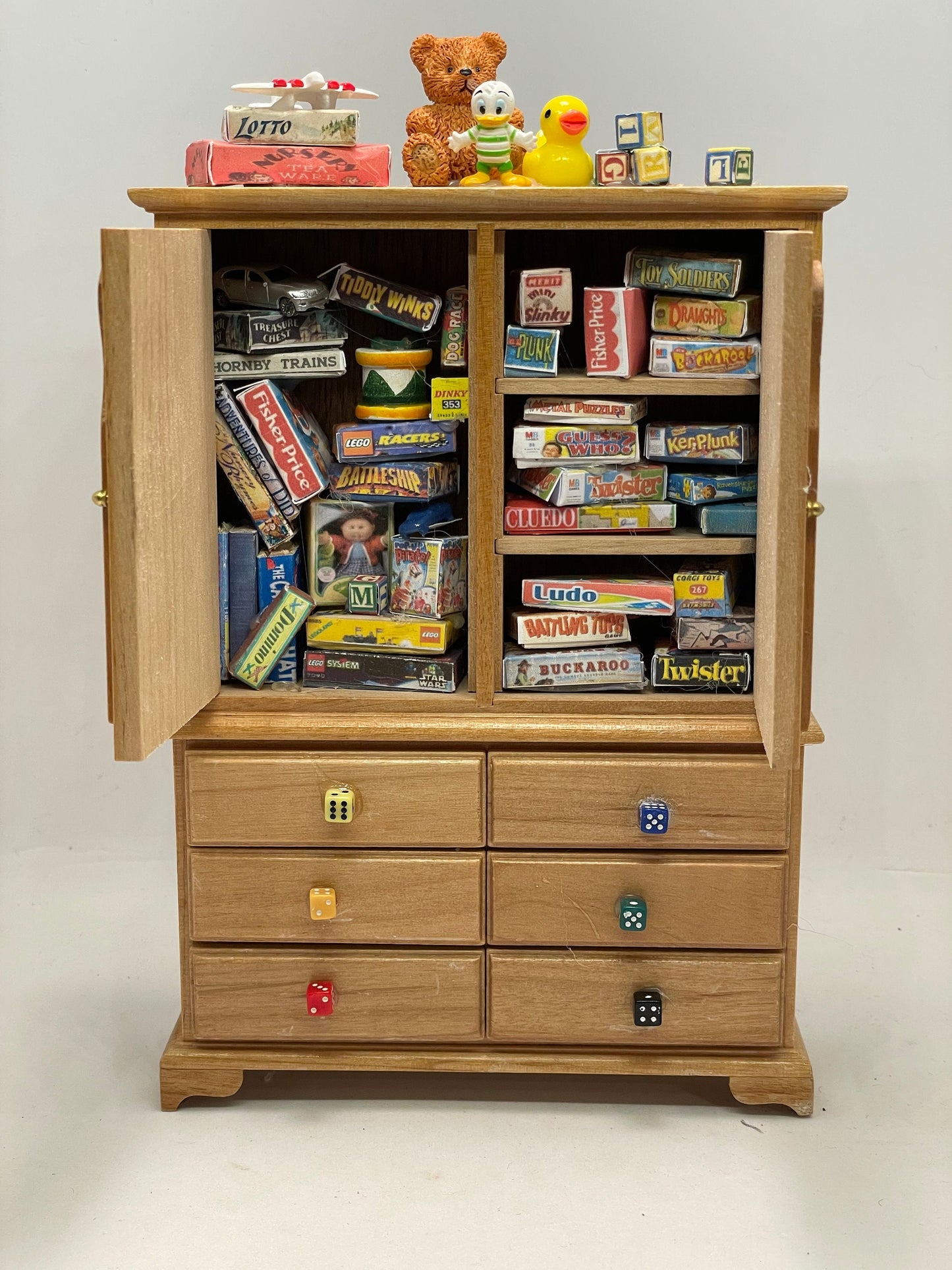 Dolls House Miniatures - Messy Games Dresser / Hutch