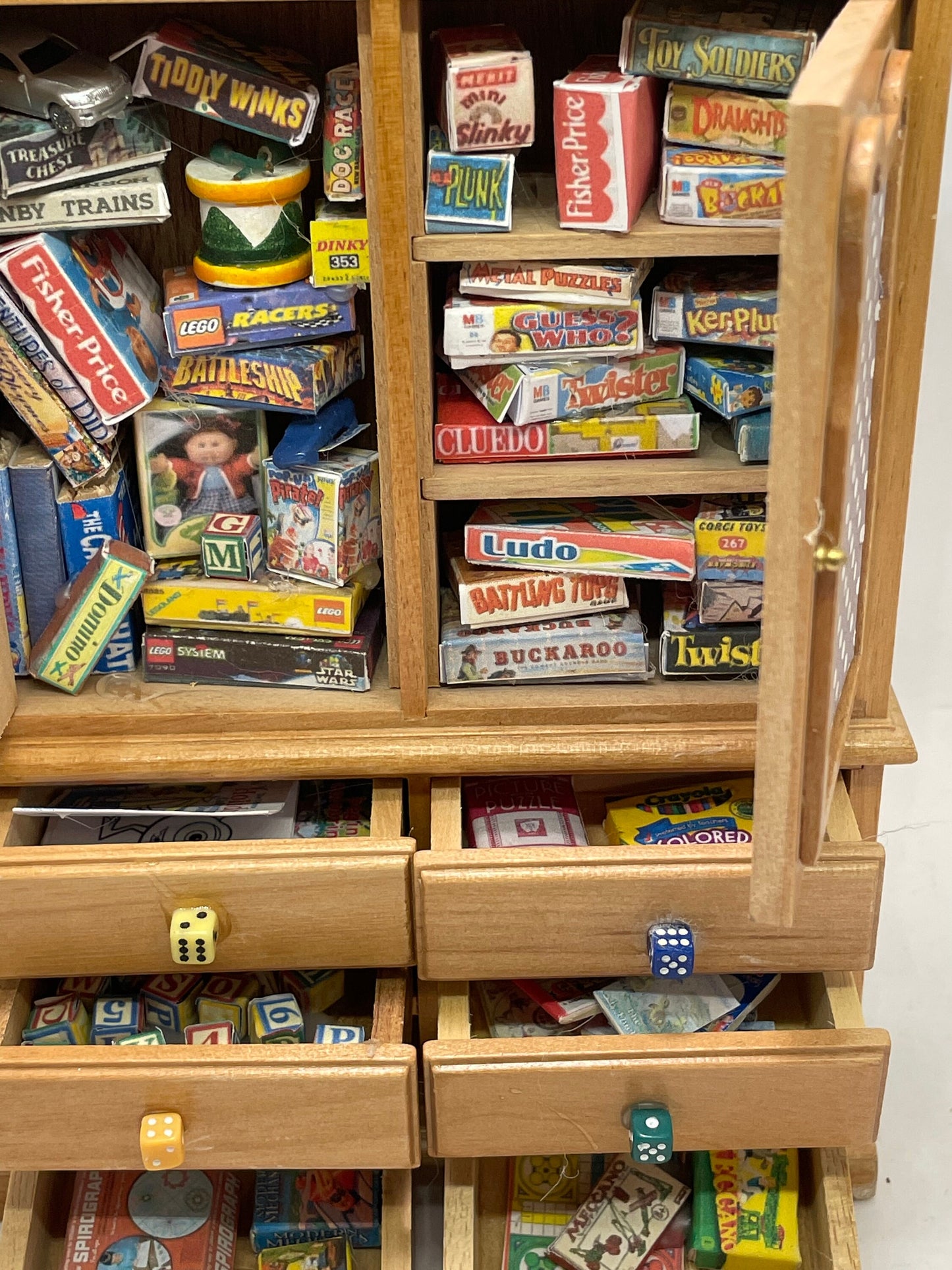 Dolls House Miniatures - Messy Games Dresser / Hutch