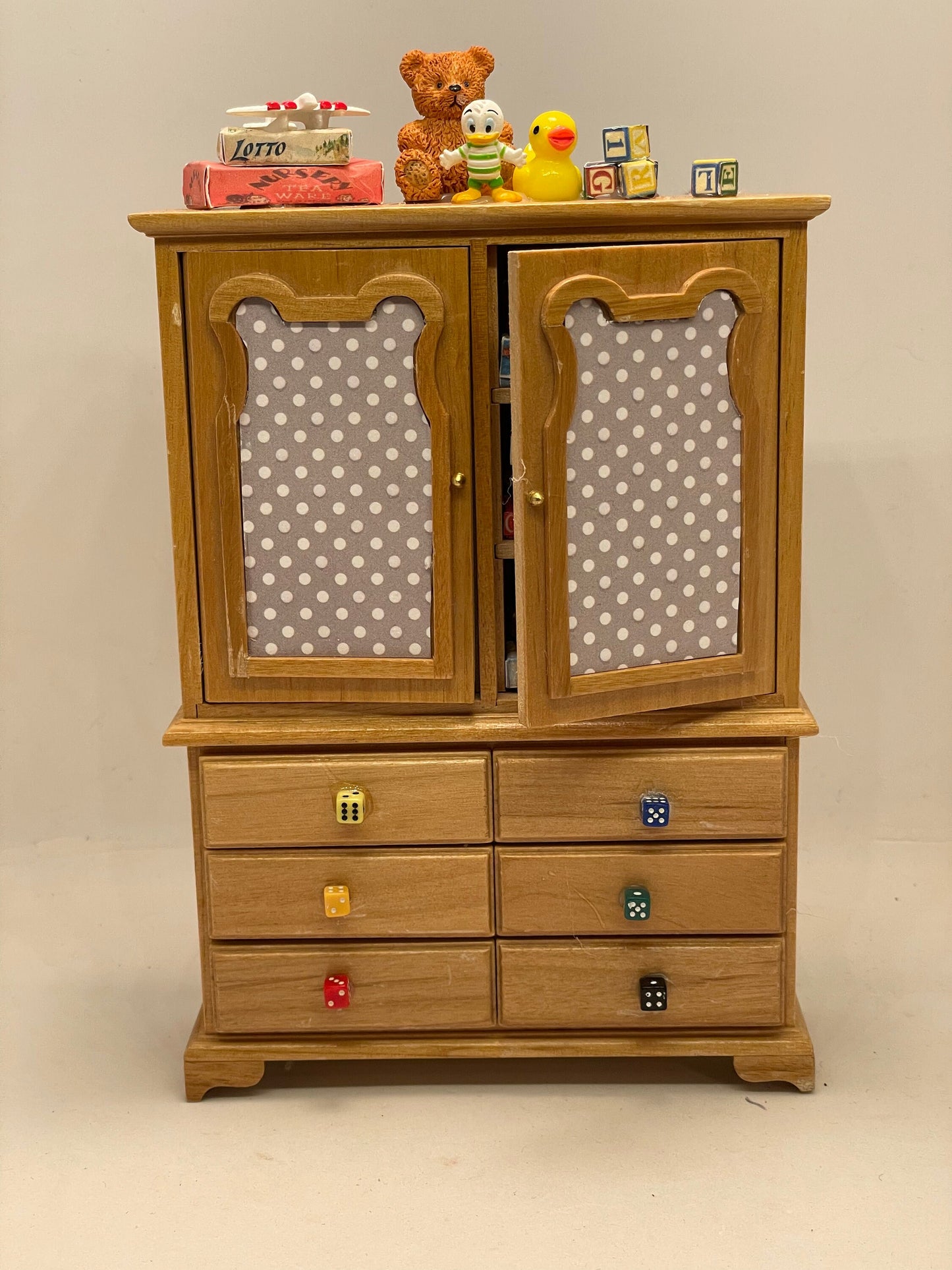 Dolls House Miniatures - Messy Games Dresser / Hutch