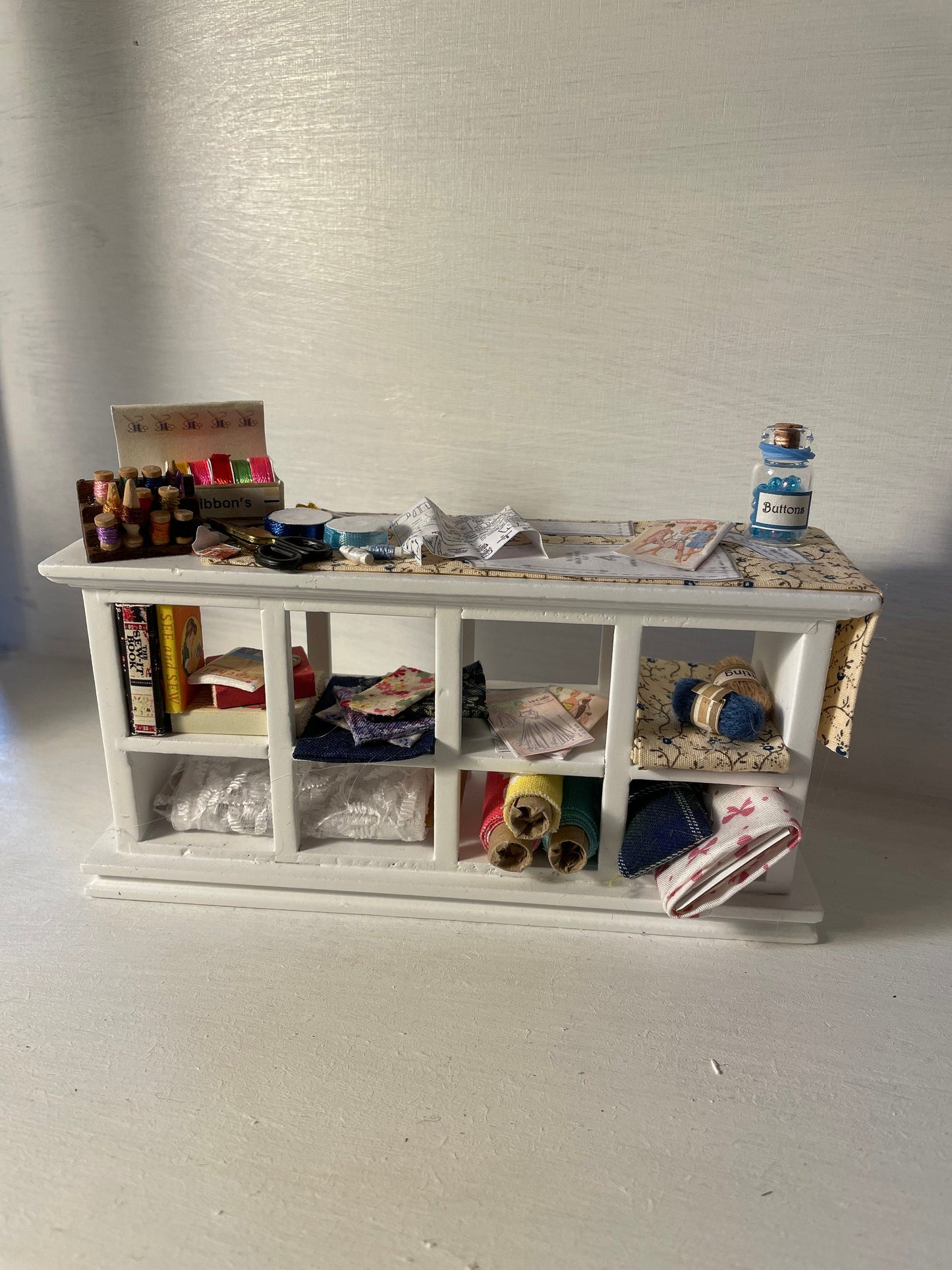 Dolls House Miniatures - 1/12th - Haberdashery / Sewing counter