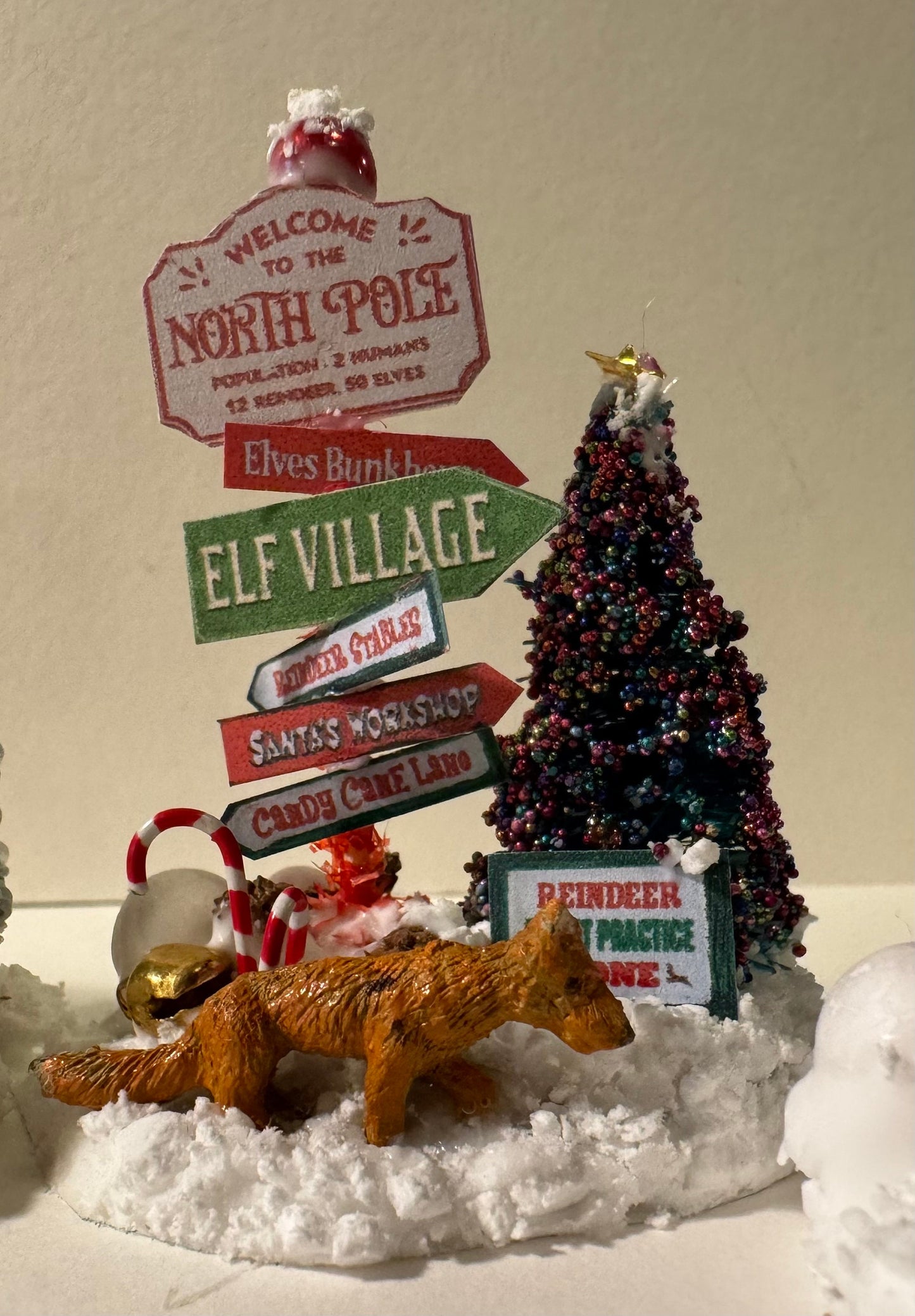 DOLLS HOUSE MINIATURES - 1/12th 1/48th and 1/24th scale North Pole Sign x1