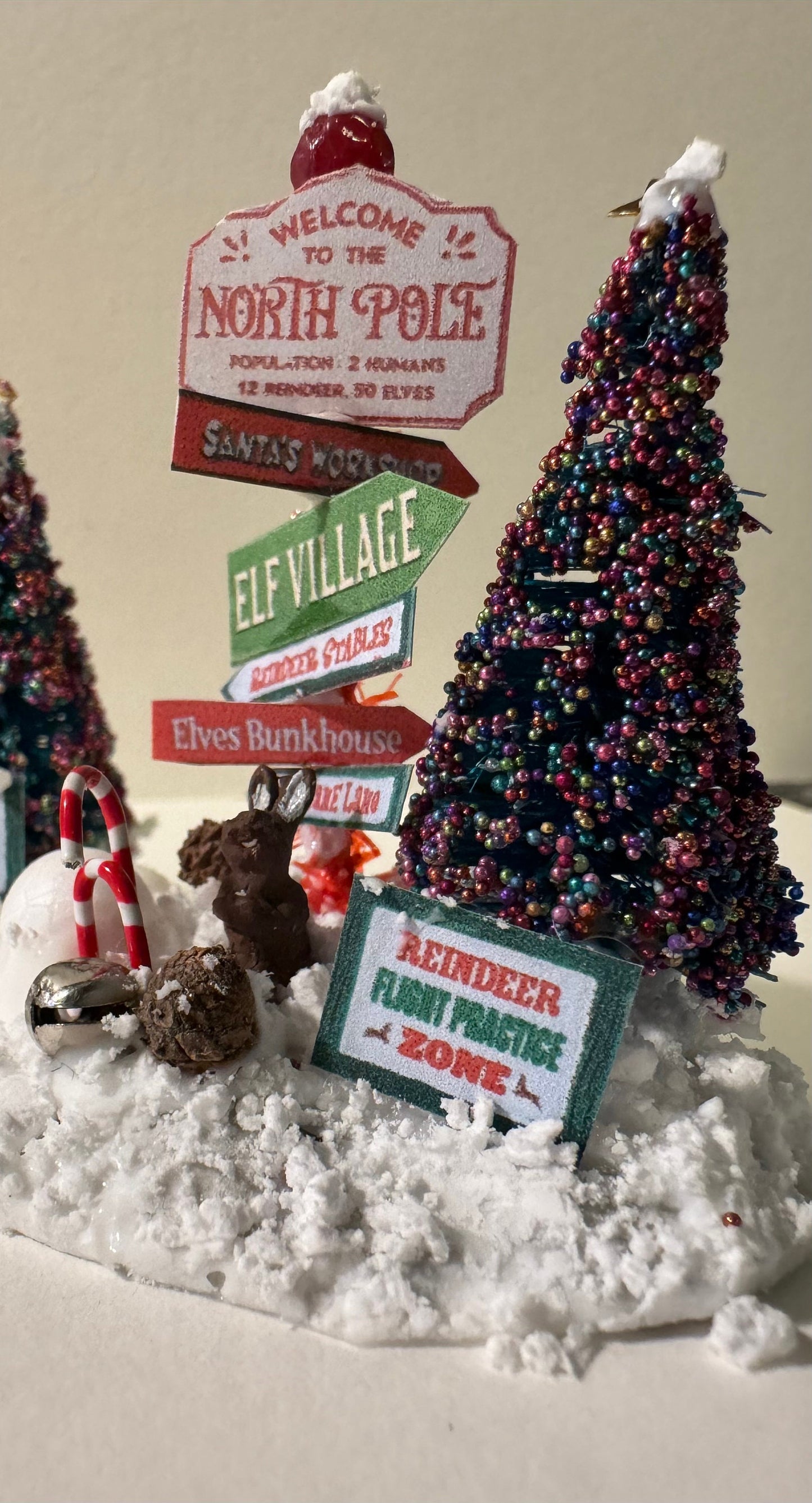 DOLLS HOUSE MINIATURES - 1/12th 1/48th and 1/24th scale North Pole Sign x1