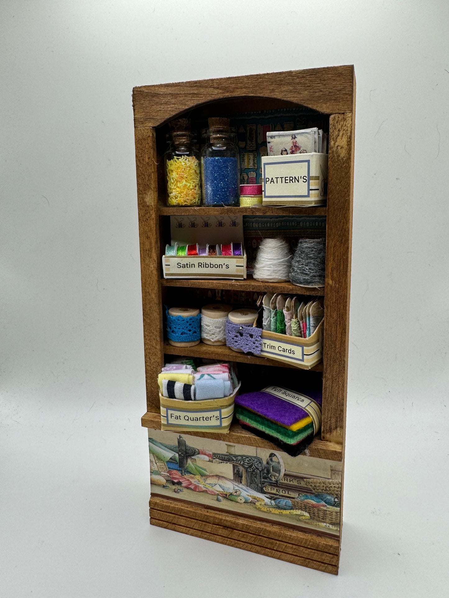 Dolls House Miniatures - 1/12th - Haberdashery Sewing Tall Shelf Unit (2 options)