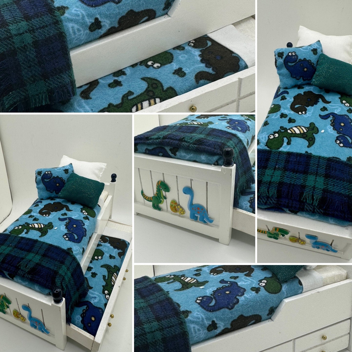 Dolls House Luxury Dressed 1/12th - 1:12 - 1 inch. Single Trundle Bed - Danny
