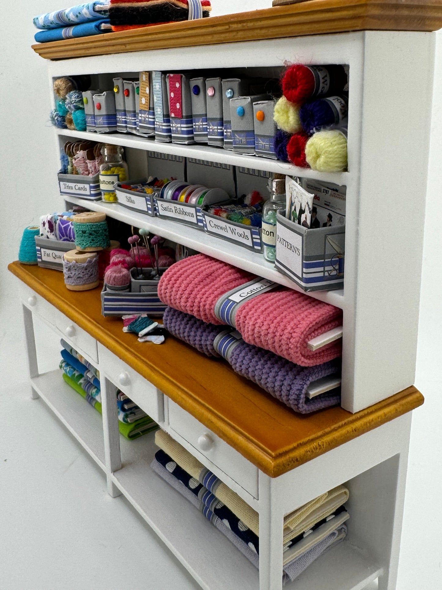 Dolls House Miniatures - 1/12th - Haberdashery Dresser / Hutch