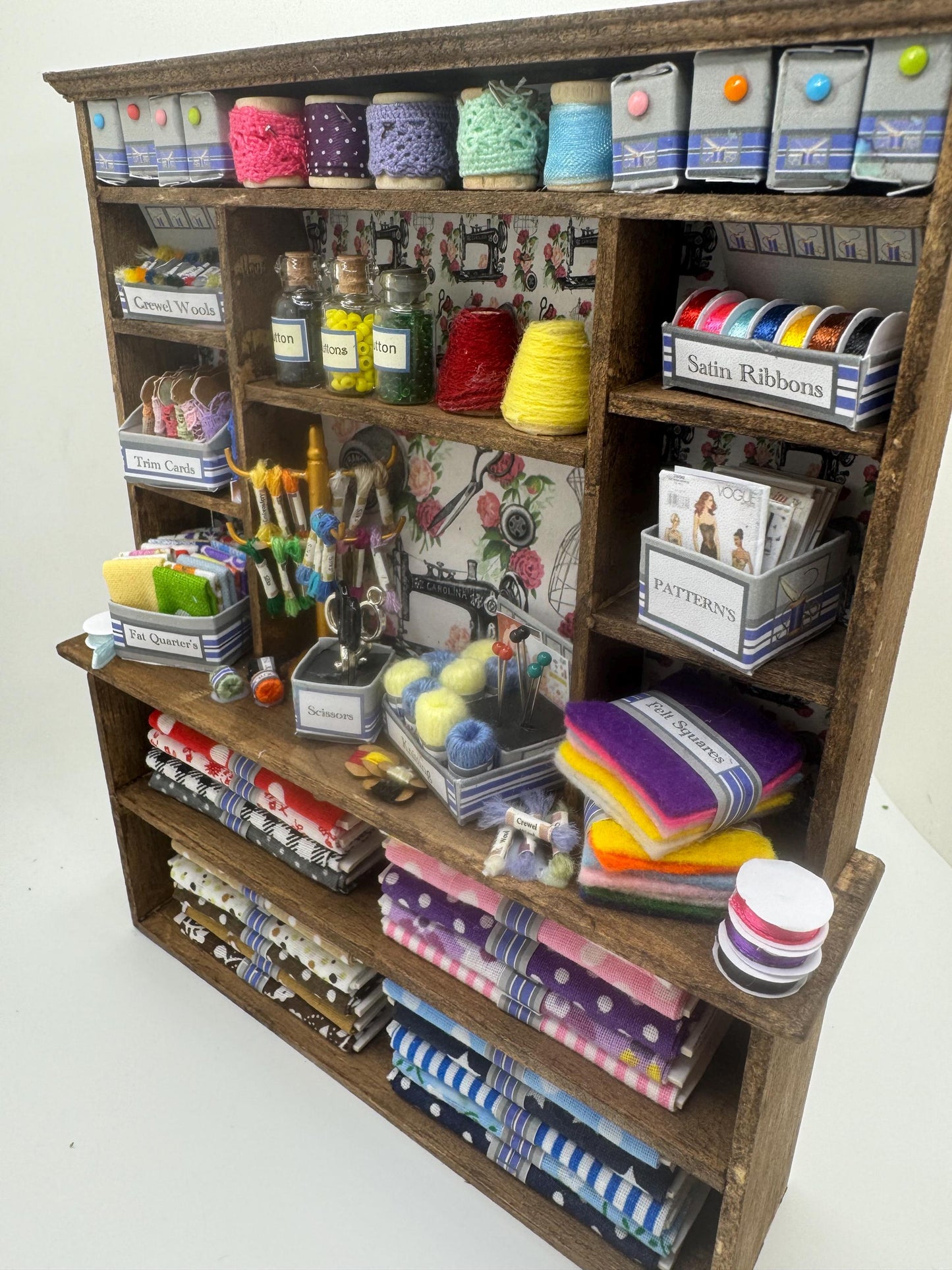 Dolls House Miniatures - 1/12th - Haberdashery Sewing Dresser / Hutch