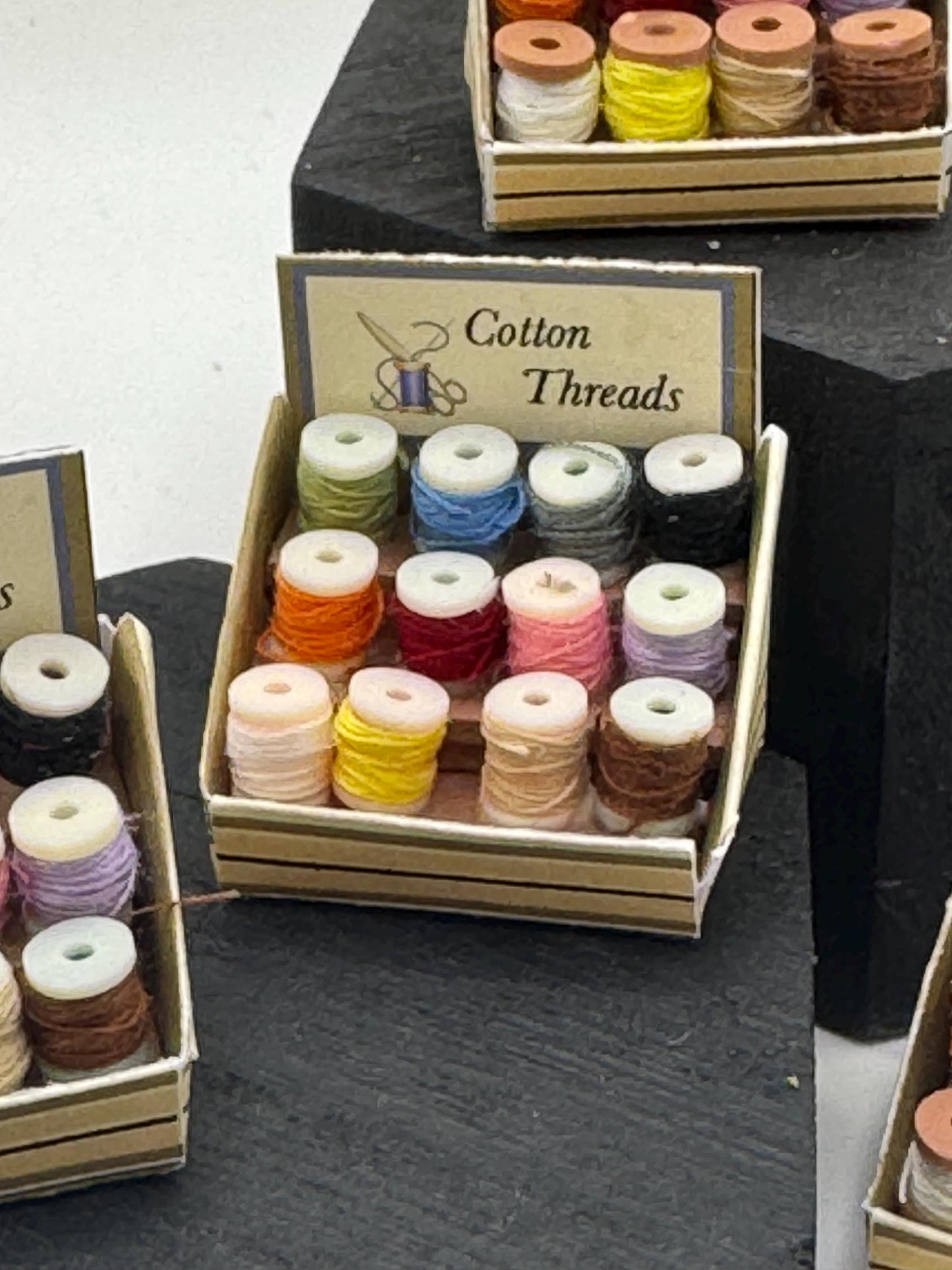 Dolls House Miniatures - Cottons / threads Counter Display x1 (2 options)