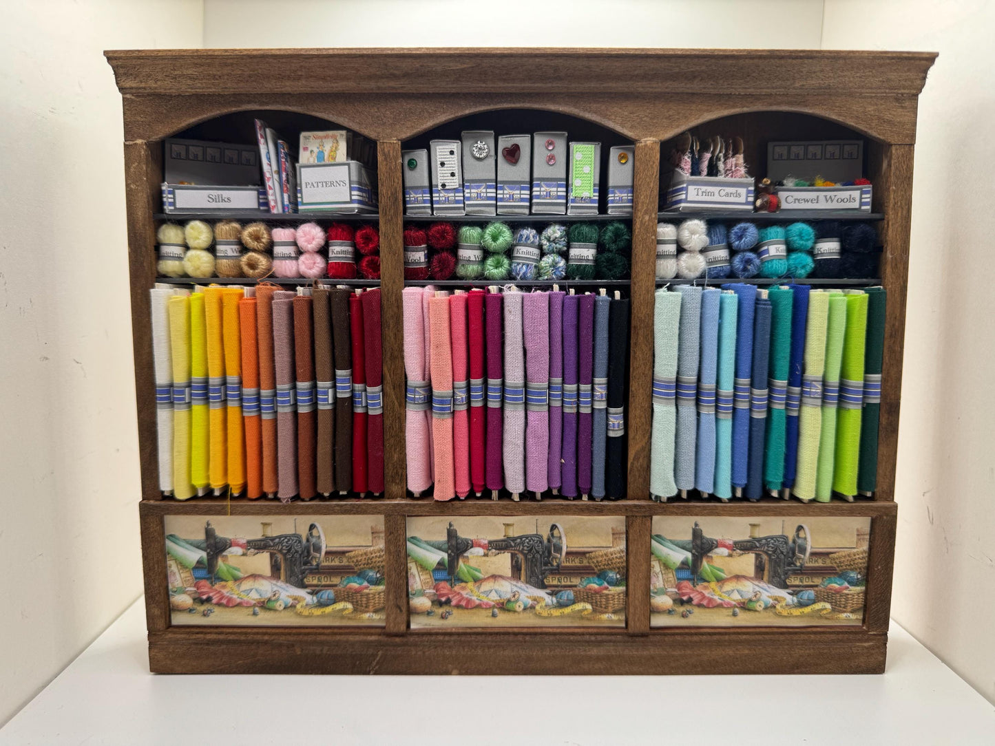 Dolls House Miniatures - 1/12th - Haberdashery Sewing Shelf