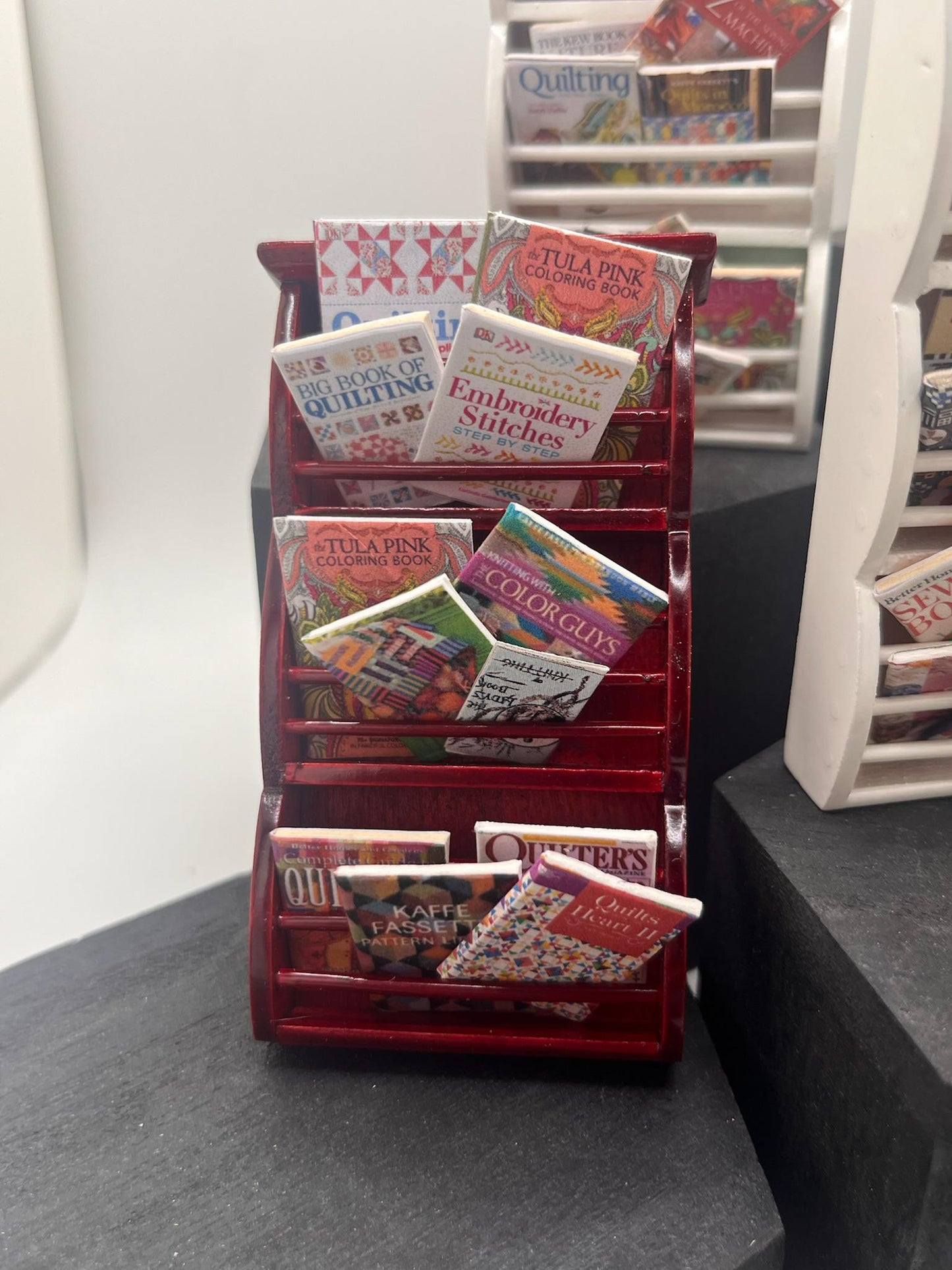 Dolls House Miniatures - 1/12th Haberdashery Shop Book Rack x1 Assorted