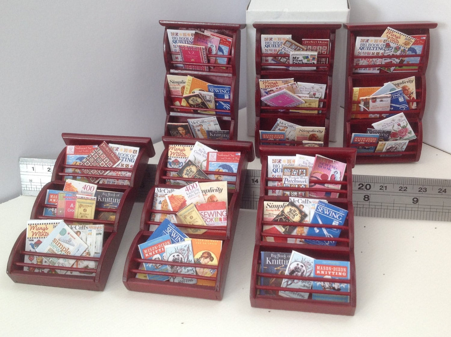 Dolls House Miniatures - 1/12th Haberdashery Shop Book Rack x1 Assorted