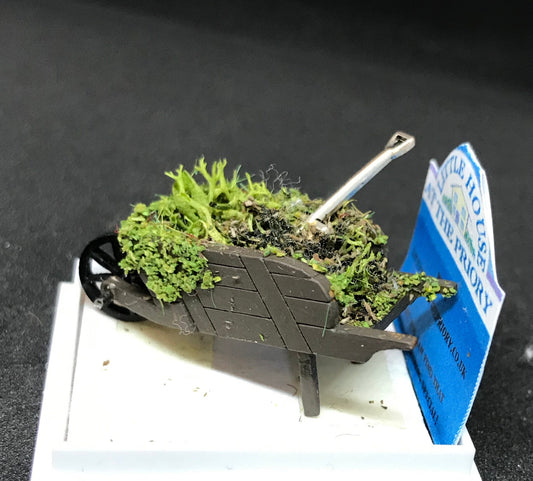 Dolls House Miniatures ( 1/48th - 1:48th - 1/4&quot; - Quarter Inch Scale )  Hand Painted  Garden Wheelbarrow -