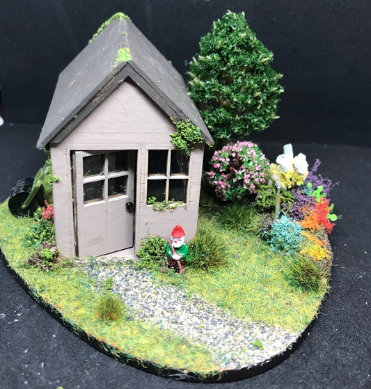 Dolls House Miniatures ( 1/48th - 1:48th - 1/4&quot; - Quarter Inch Scale )  Hand Made Shed Garden Scene ”
