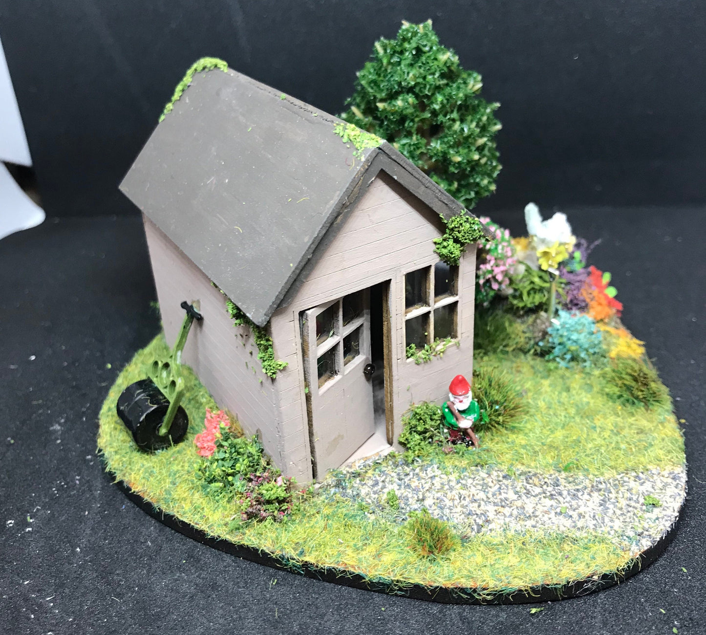 Dolls House Miniatures ( 1/48th - 1:48th - 1/4&quot; - Quarter Inch Scale )  Hand Made Shed Garden Scene ”