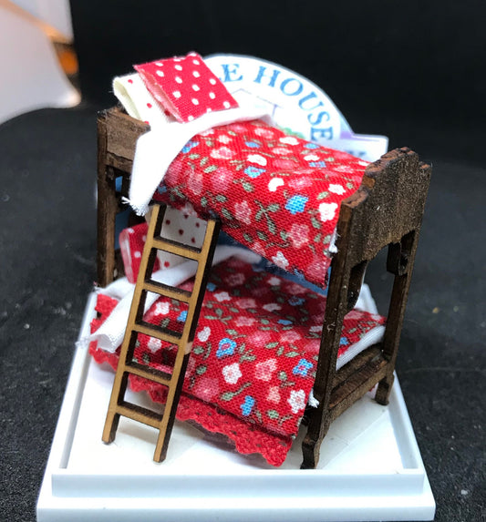 Dolls House Miniatures ( 1/48th - 1:48 - 1/4&quot; - Quarter Inch Scale )  - Hand Made    - Bunk Beds - Harper