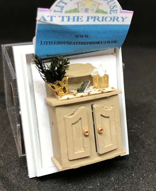 Dolls House Miniatures - Hand Painted Pretty (1/48th,1/4inch, quarter scale) cupboard -