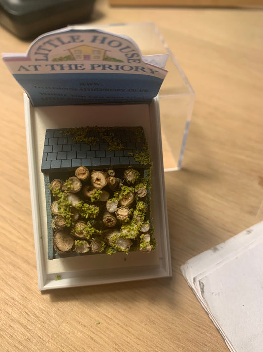 Dolls House Miniatures ( 1/48th - 1:48th - 1/4&quot; - Quarter Inch Scale ) - Hand Made Garden Log Shed