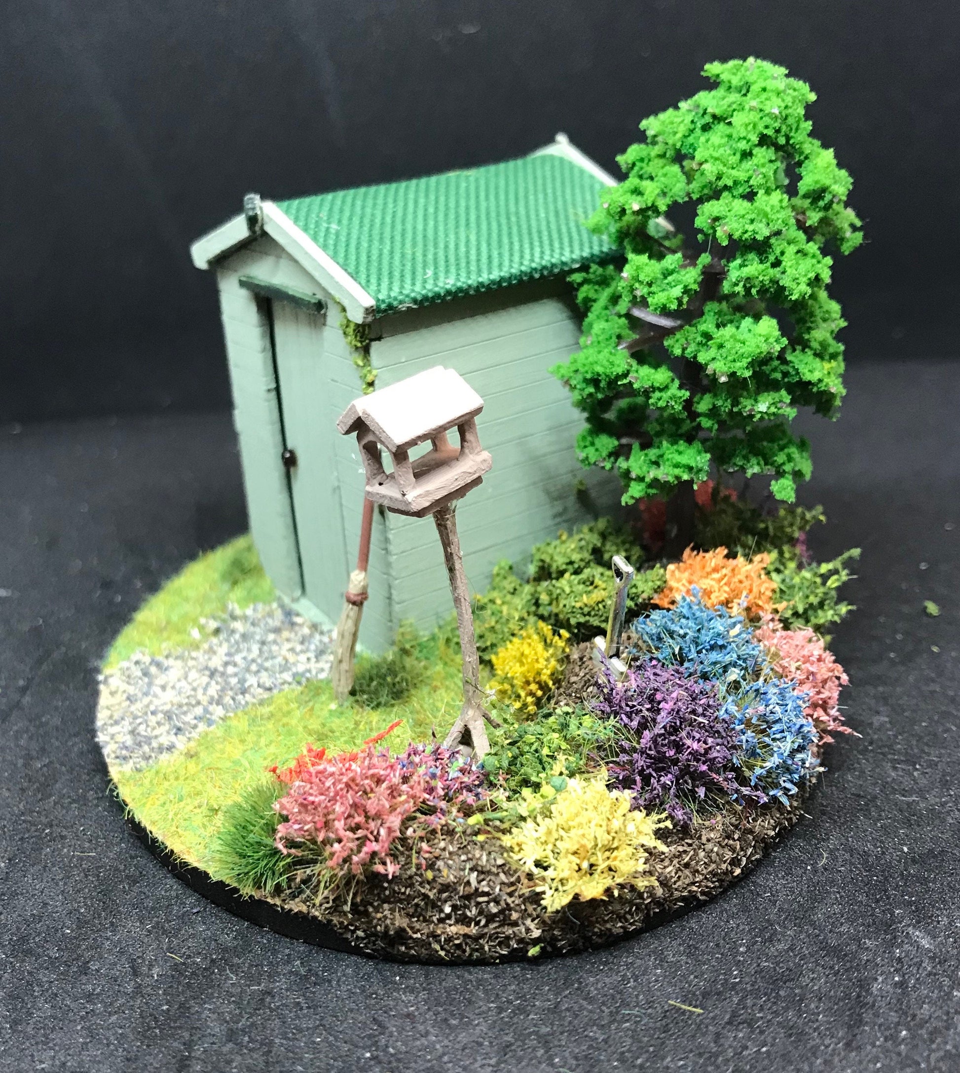 Dolls House Miniatures ( 1/48th - 1:48th - 1/4&quot; - Quarter Inch Scale ) - Hand Made Garden Shed Scene ” quarter scale