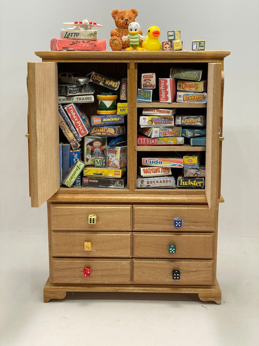 Dolls House Miniatures - Messy Games Dresser / Hutch