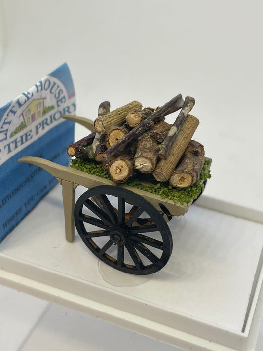 Dolls House Miniatures ( 1/48th - 1:48th - 1/4&quot; - Quarter Inch Scale )   Log Cart