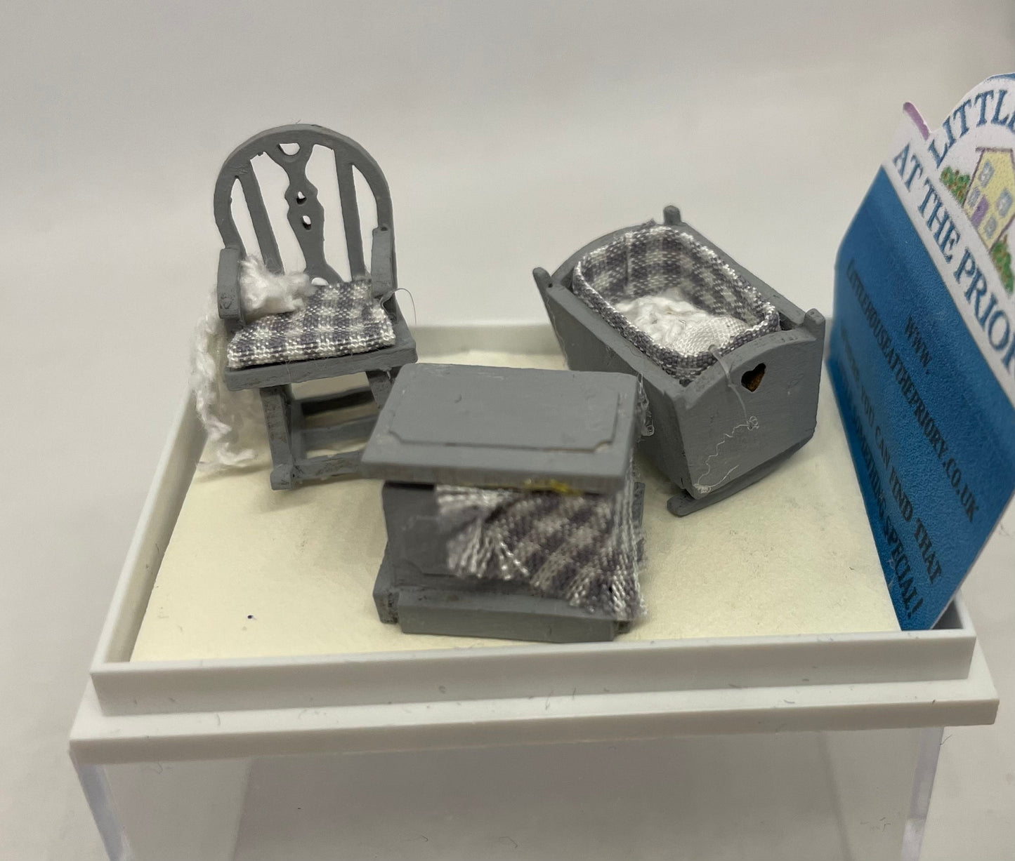 Dolls House 1/48th - Cot set - GREY