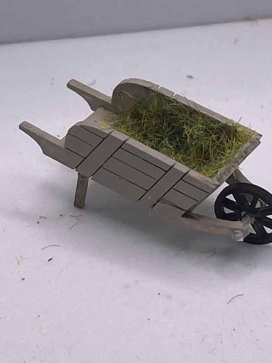 Dolls House Miniatures ( 1/48th - 1:48th - 1/4&quot; - Quarter Inch Scale )  Hand Made  - Wheelbarrow