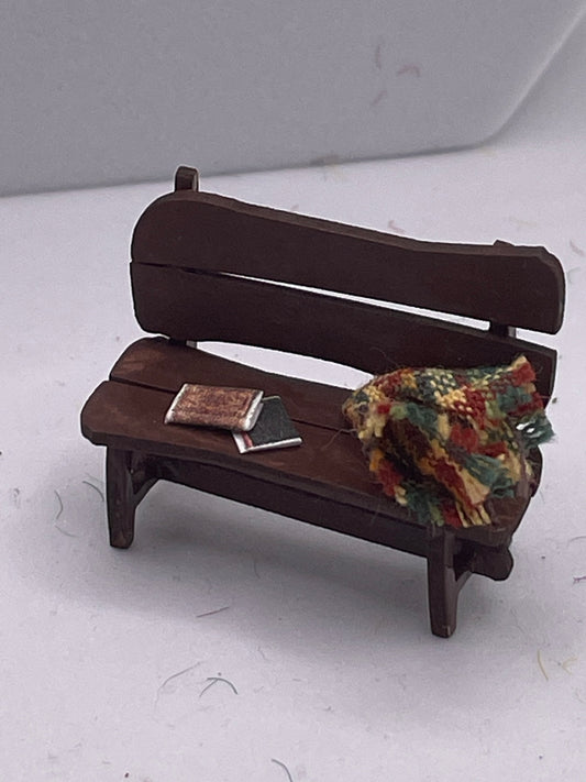 Dolls House Miniatures ( 1/48th - 1:48th - 1/4&quot; - Quarter Inch Scale )  Hand Made  - Garden bench