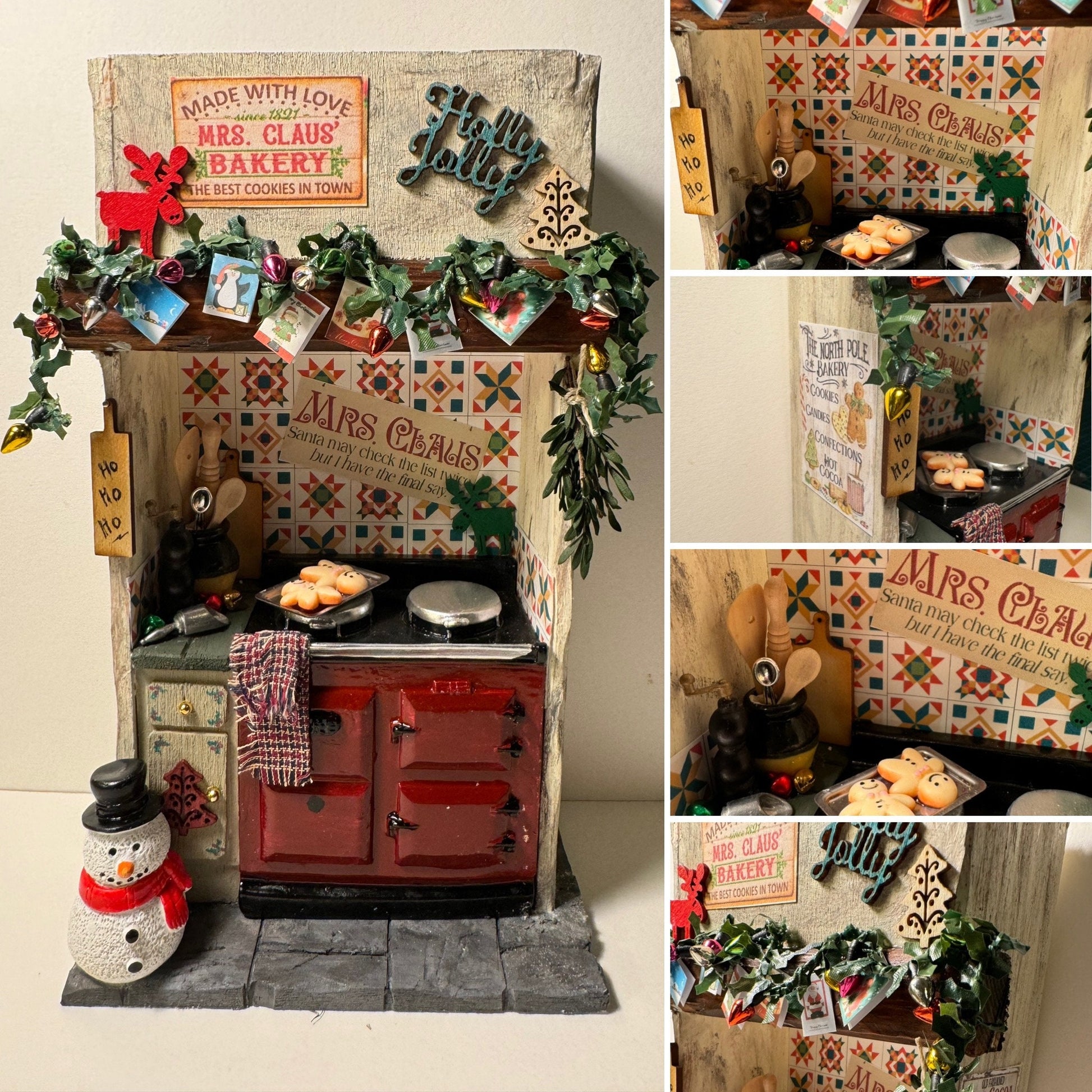 DOLLS HOUSE MINIATURES - 1/12th scale (1 inch) Mrs Claus kitchen stove