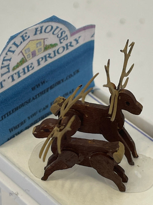 Dolls House   Dressed 1/48th reindeer x2