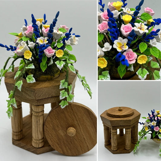 Dolls House Miniatures - Tudor church font  (oak)