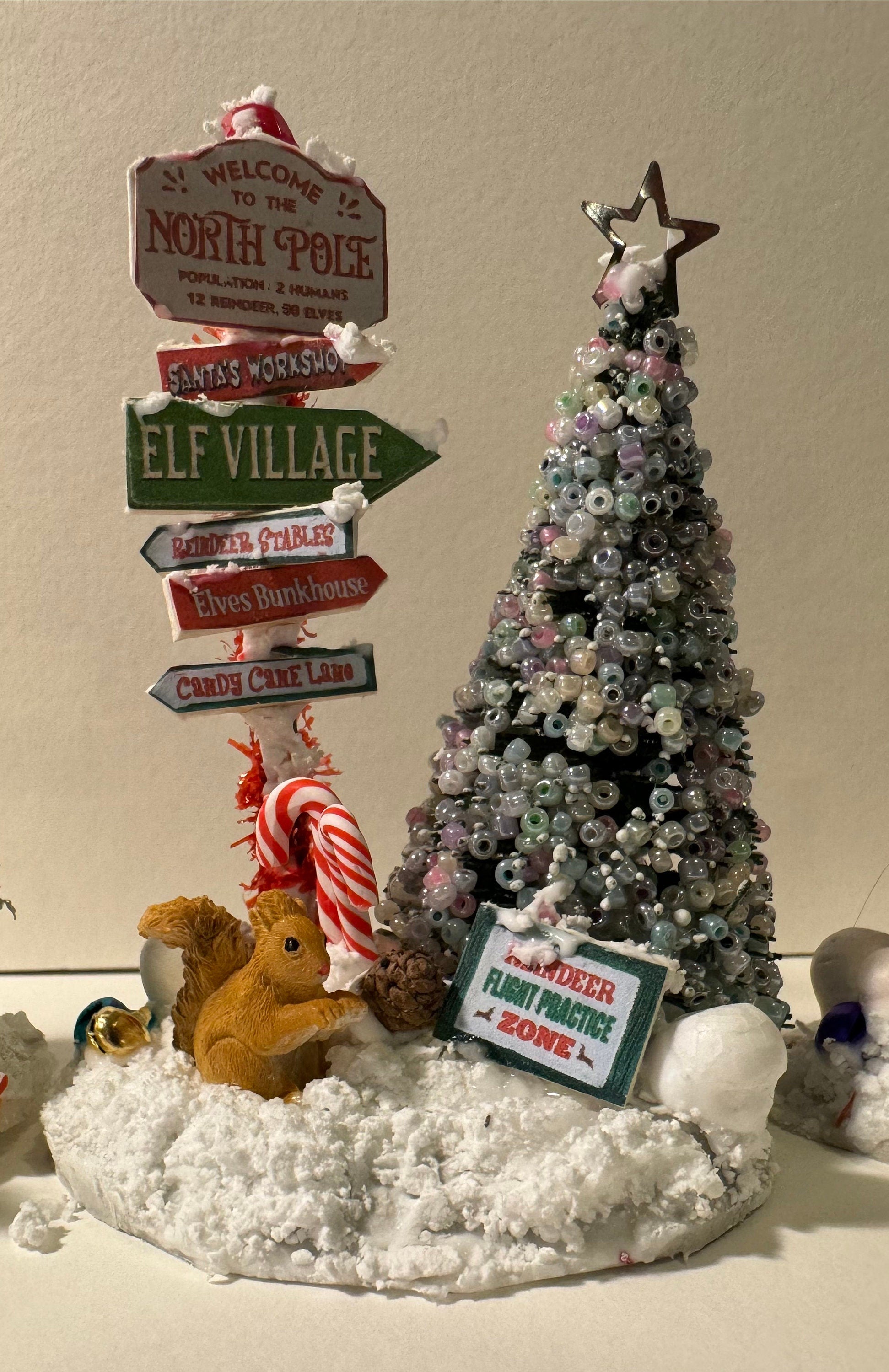 DOLLS HOUSE MINIATURES - 1/12th 1/48th and 1/24th  scale  North Pole Sign x1