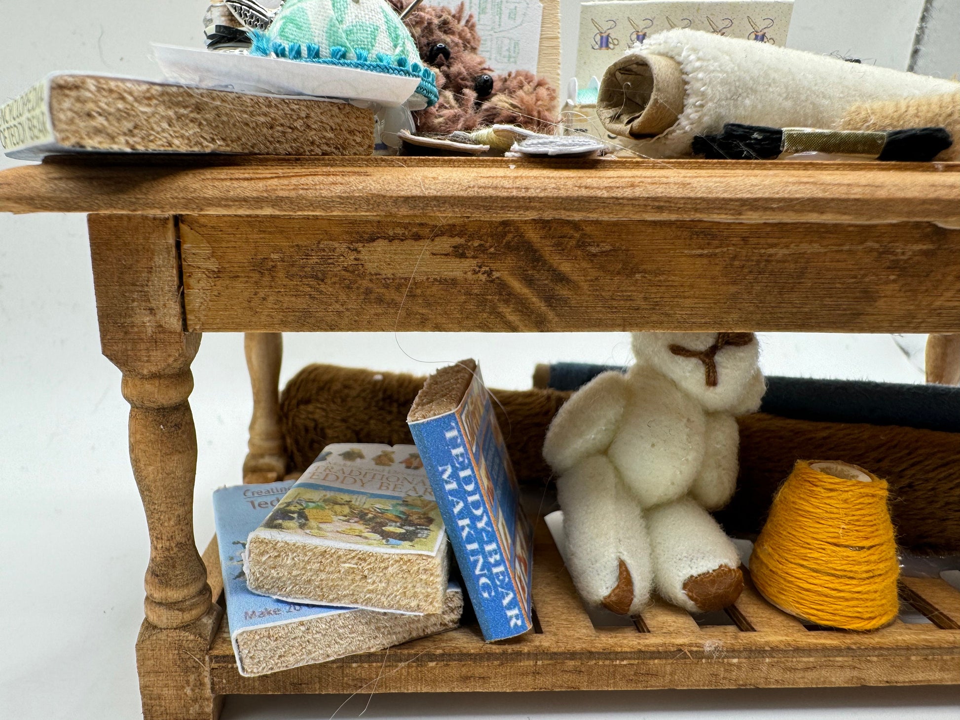 Dolls House Miniatures - 1/12th Teddy Bear Making Table