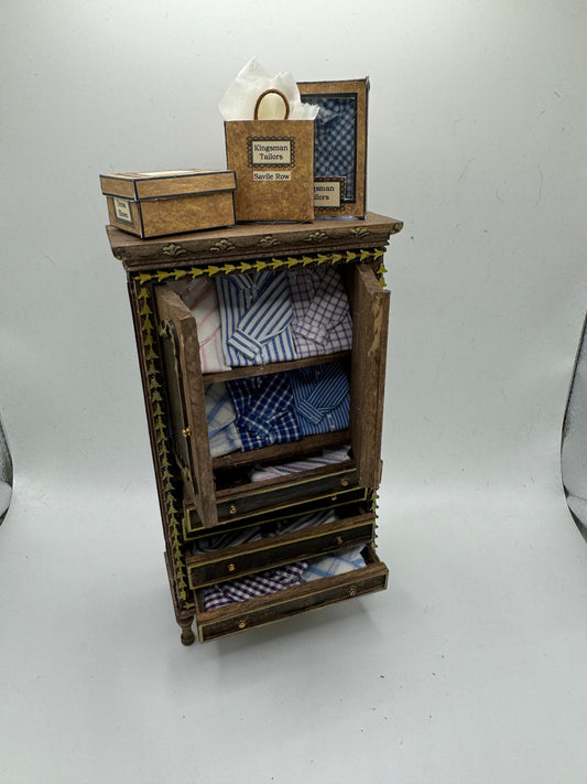 Dolls House Miniatures - 1/12 Gentlemen&#39;s Shirt cabinet