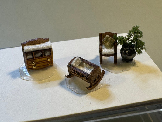 Dolls House Miniatures 1/144th / 1:144 / micro / dutch scale Traditional Nursery Room set