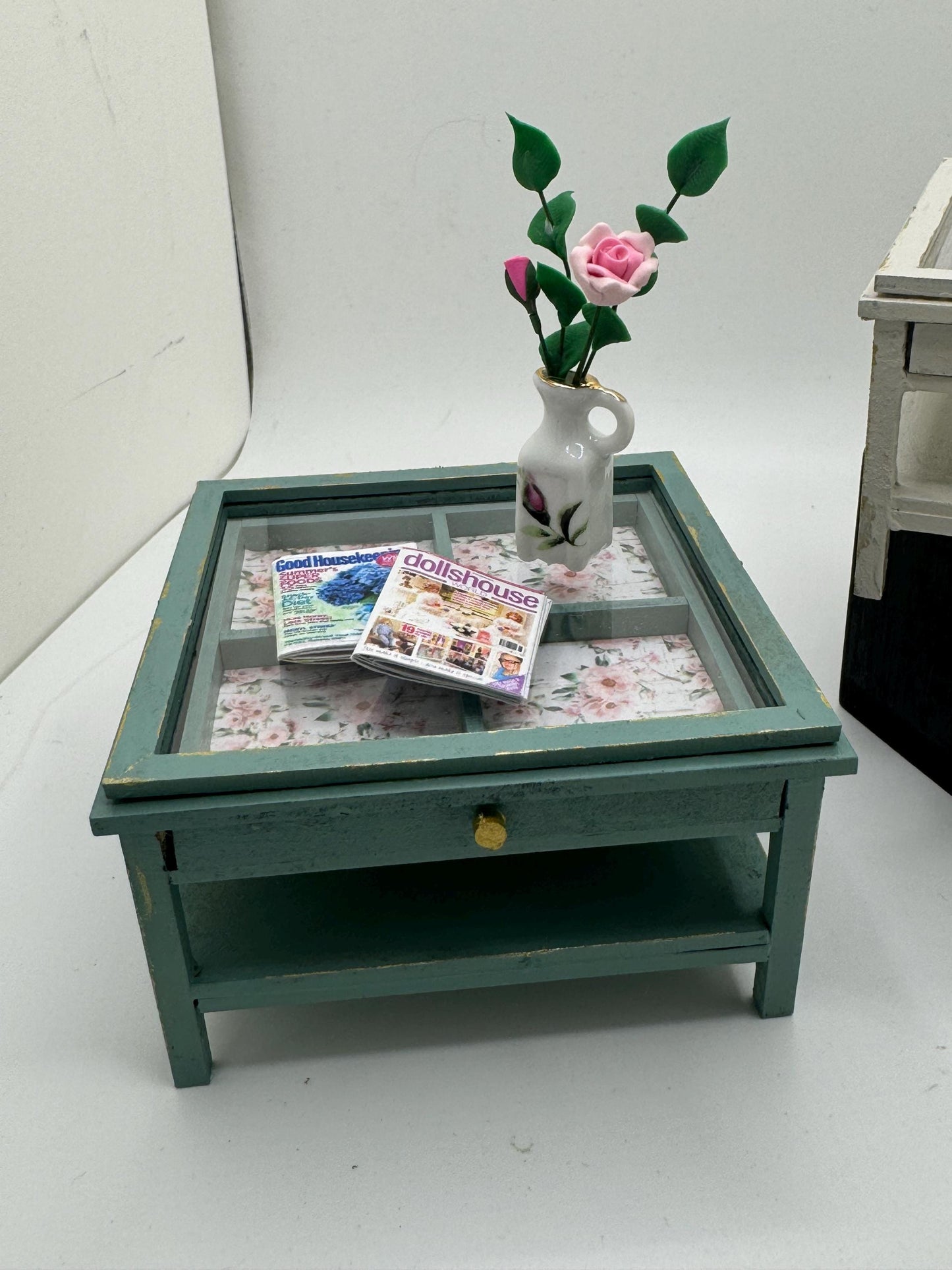 Dolls House Miniatures - 1/12th  - Coffee Table with pull out display drawer (2 available)