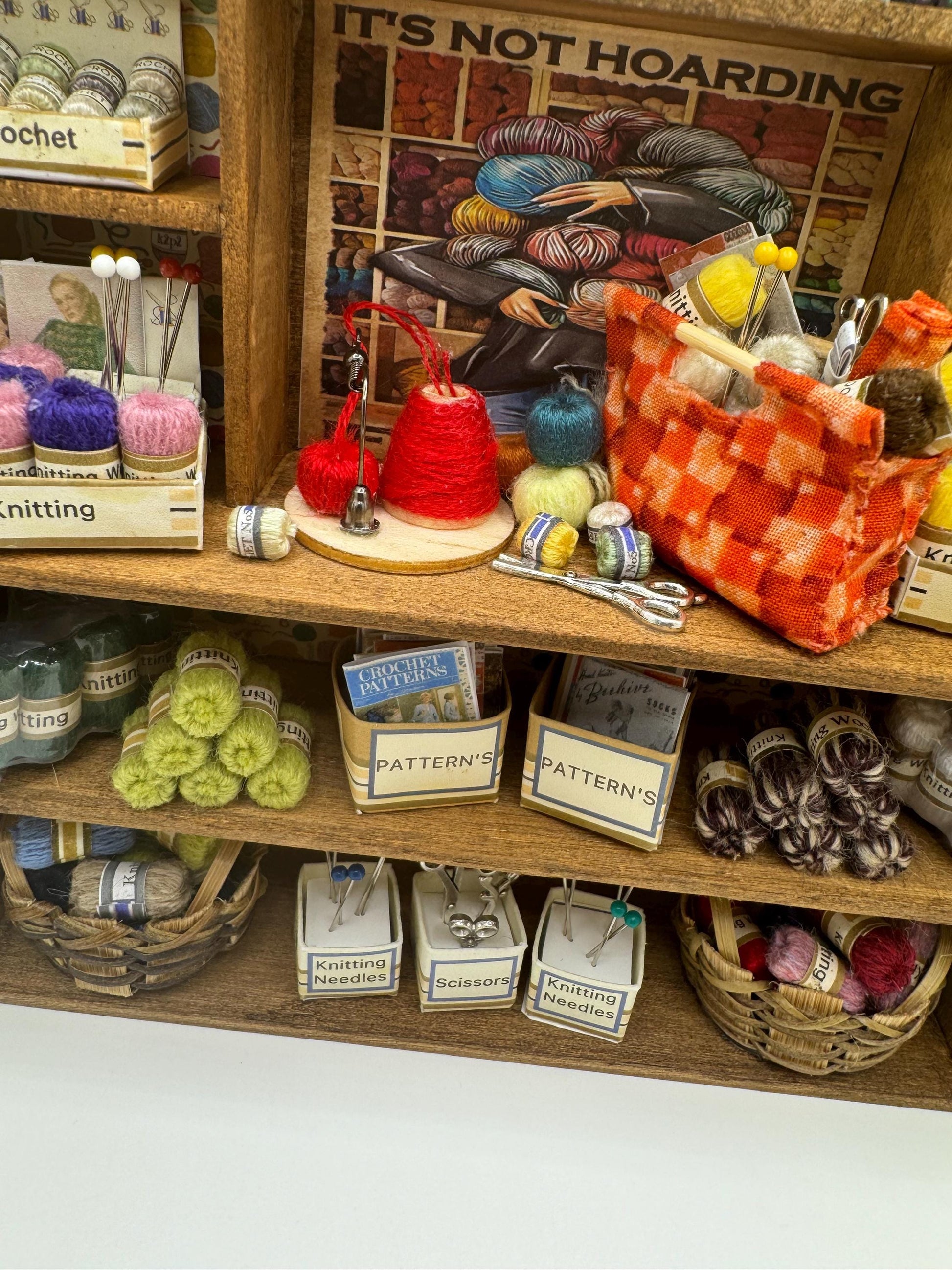Dolls House Miniatures - 1/12th  - Knitting Crochet Yarn Dresser / Hutch