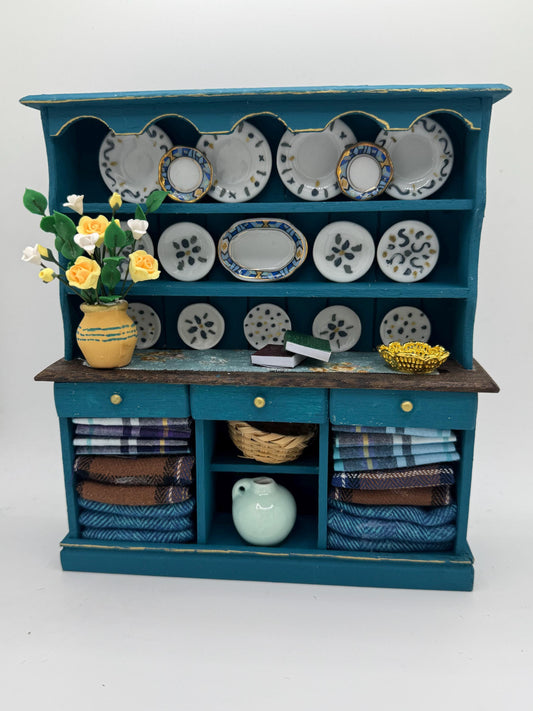 Dolls House Miniatures - Hand painted  Kitchen Dresser / Hutch