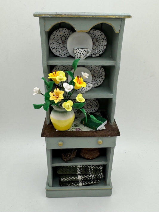Dolls House Miniatures - Hand painted  Kitchen Dresser / Hutch