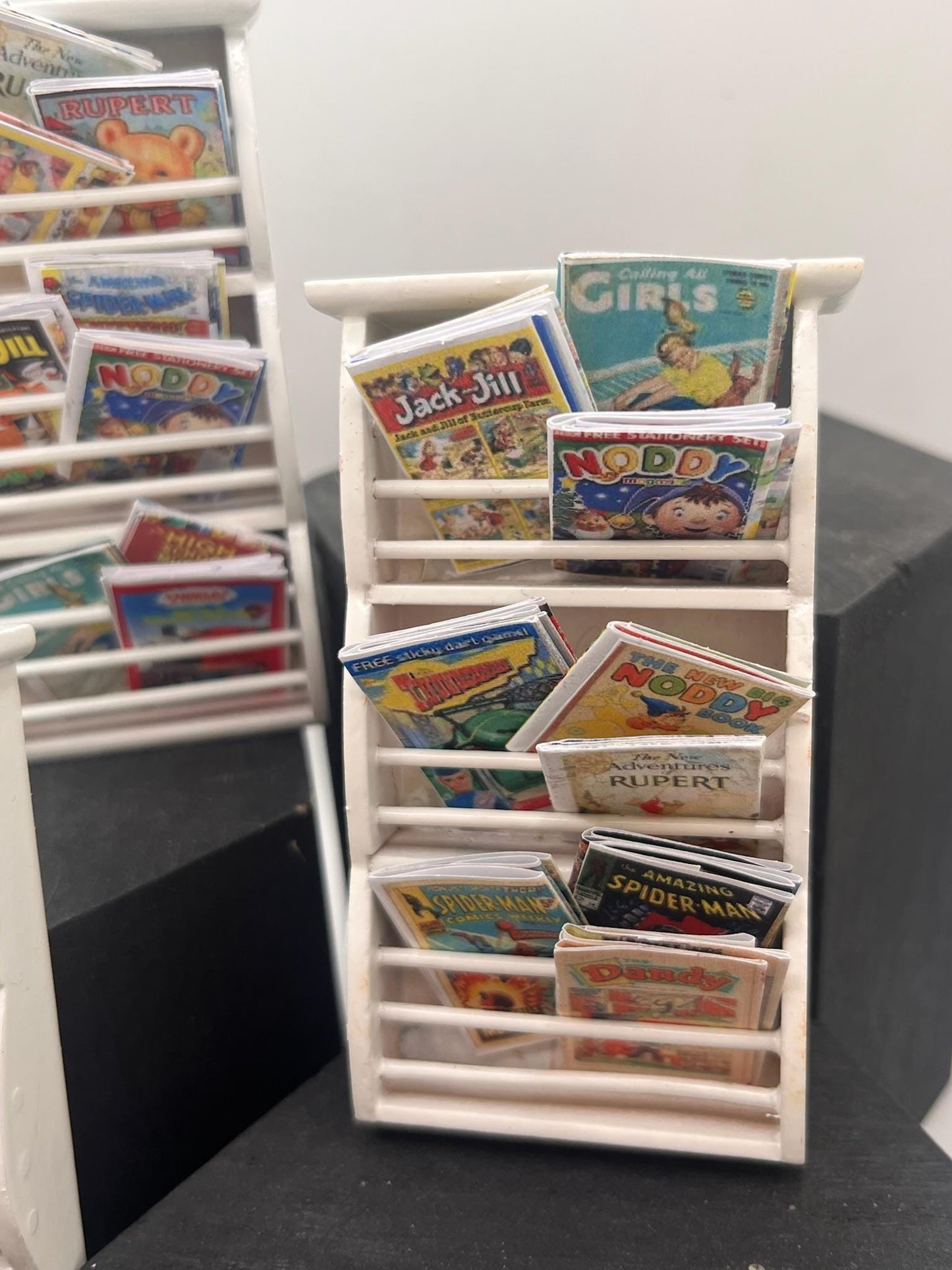 Dolls House Miniatures - 1/12th  - children&#39;s comics wall book rack x1
