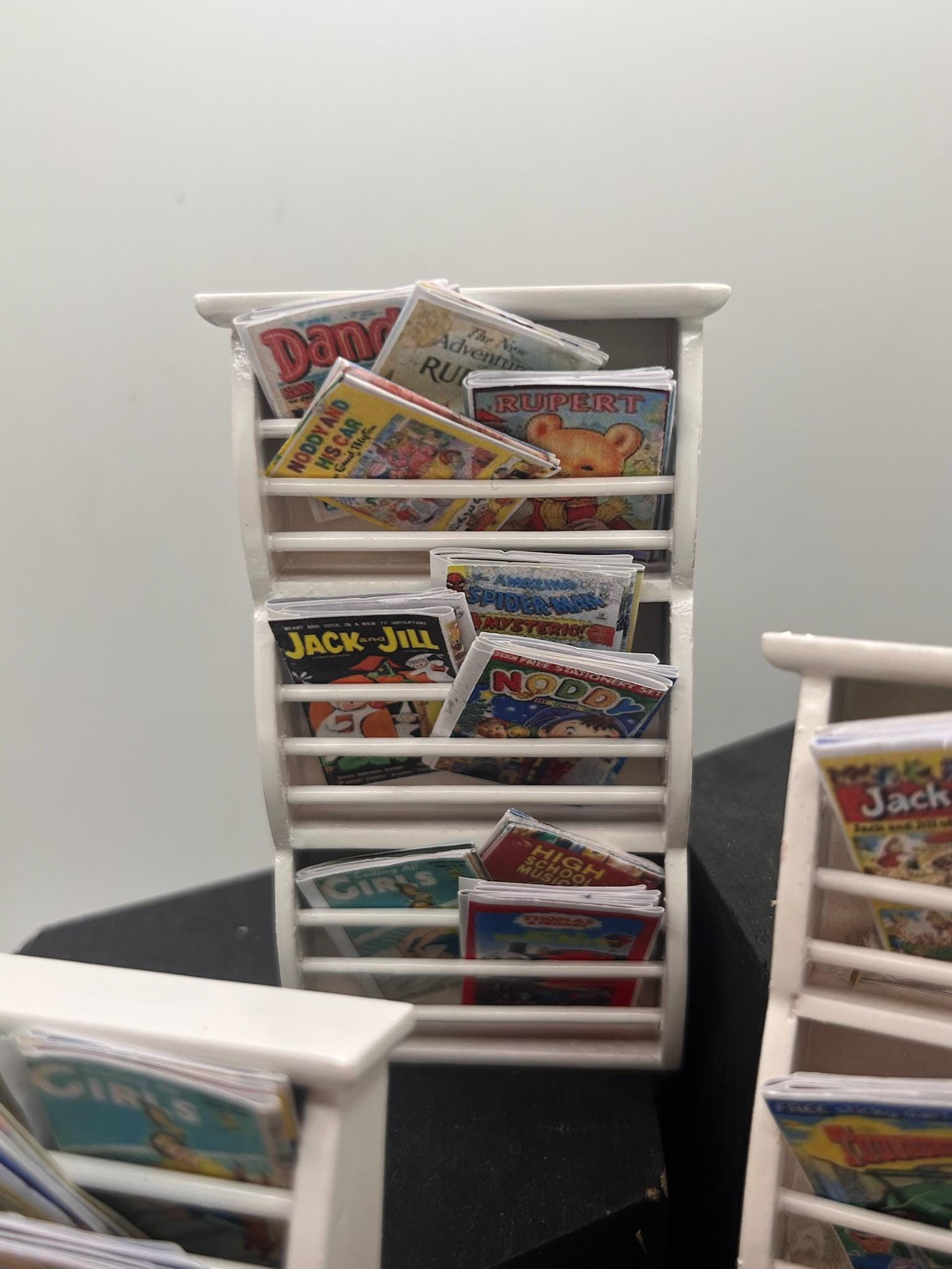 Dolls House Miniatures - 1/12th  - children&#39;s comics wall book rack x1