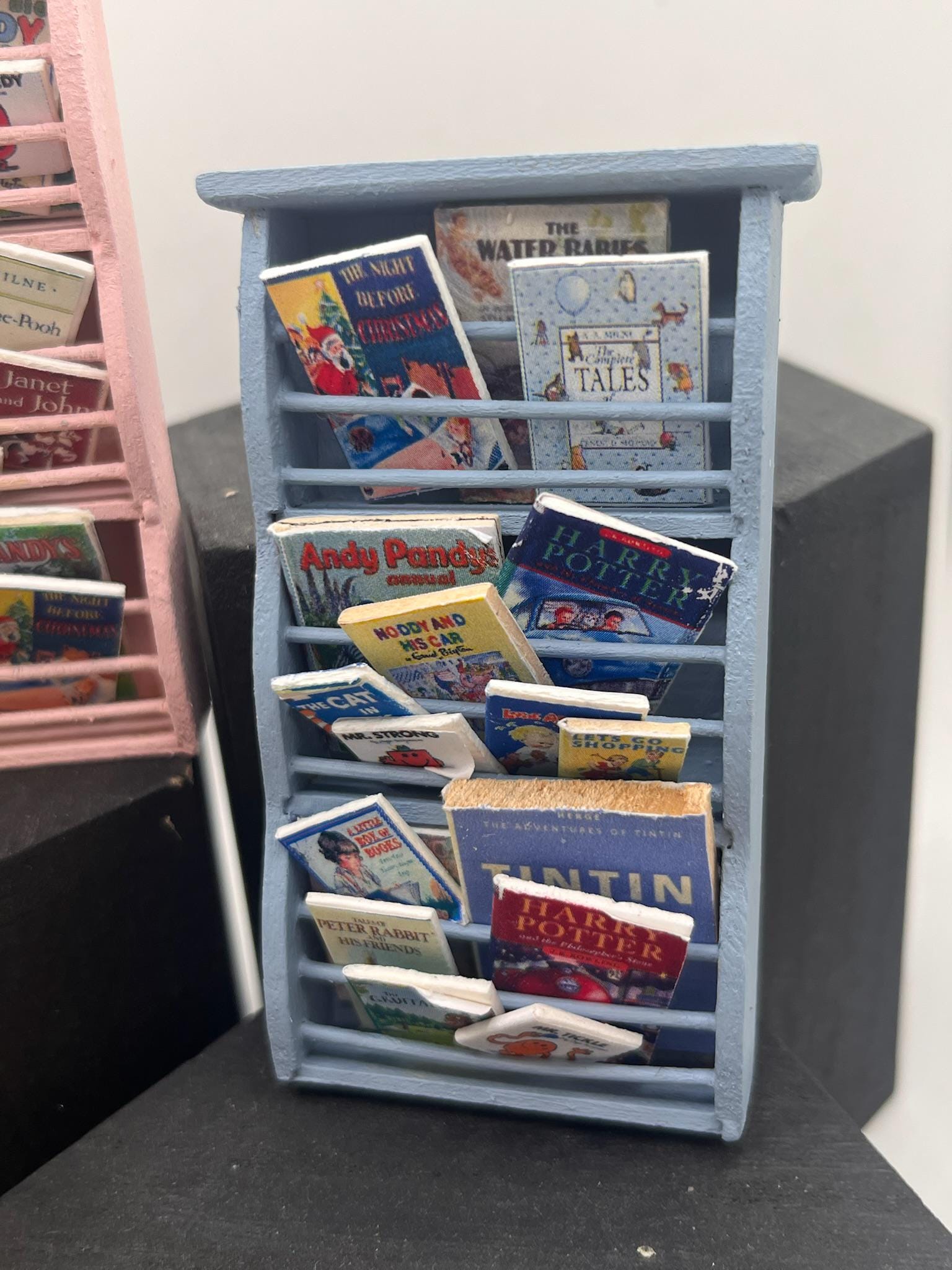 Dolls House Miniatures - 1/12th  - children&#39;s books wall book rack x1